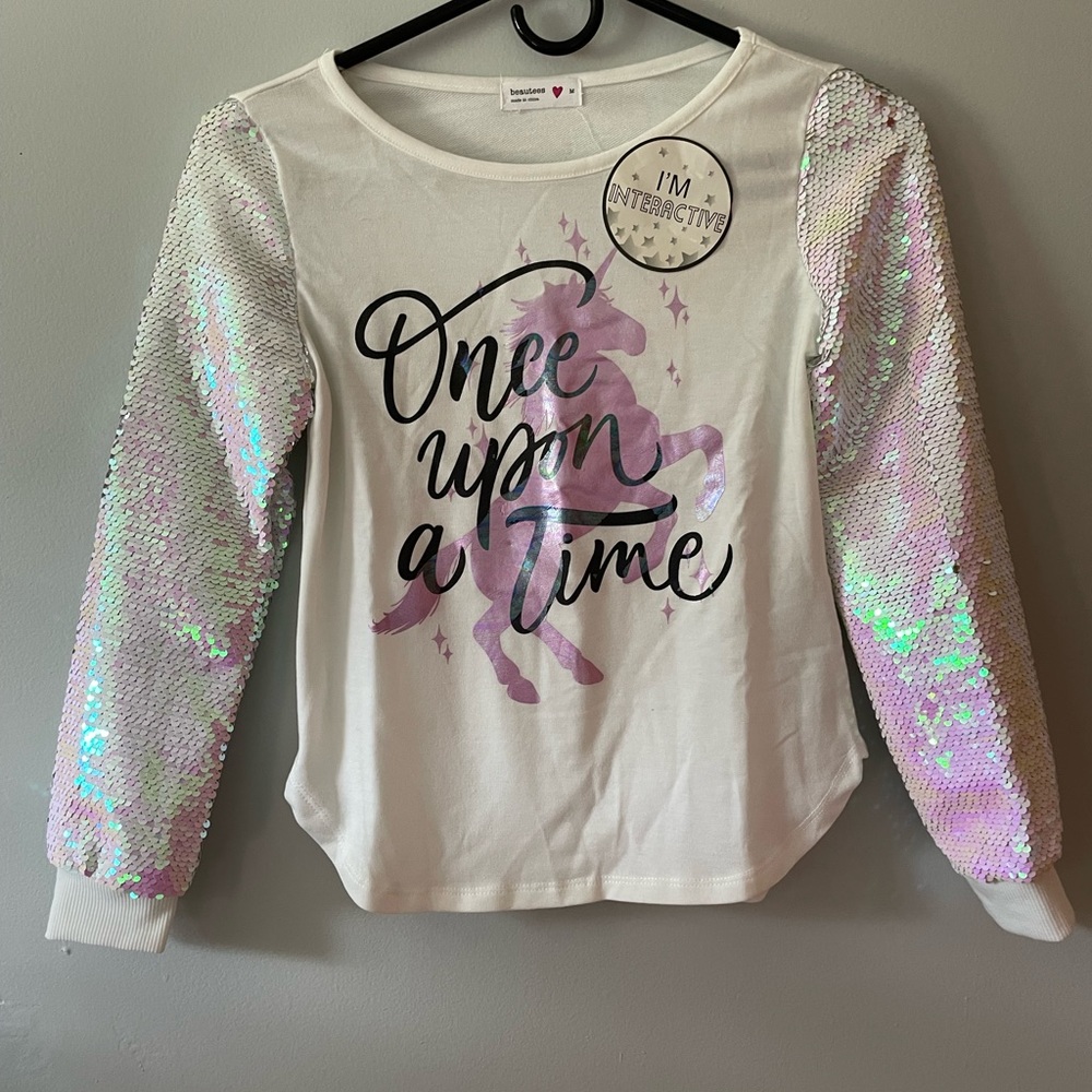 NWOT -Beautees interactive sequin shirt